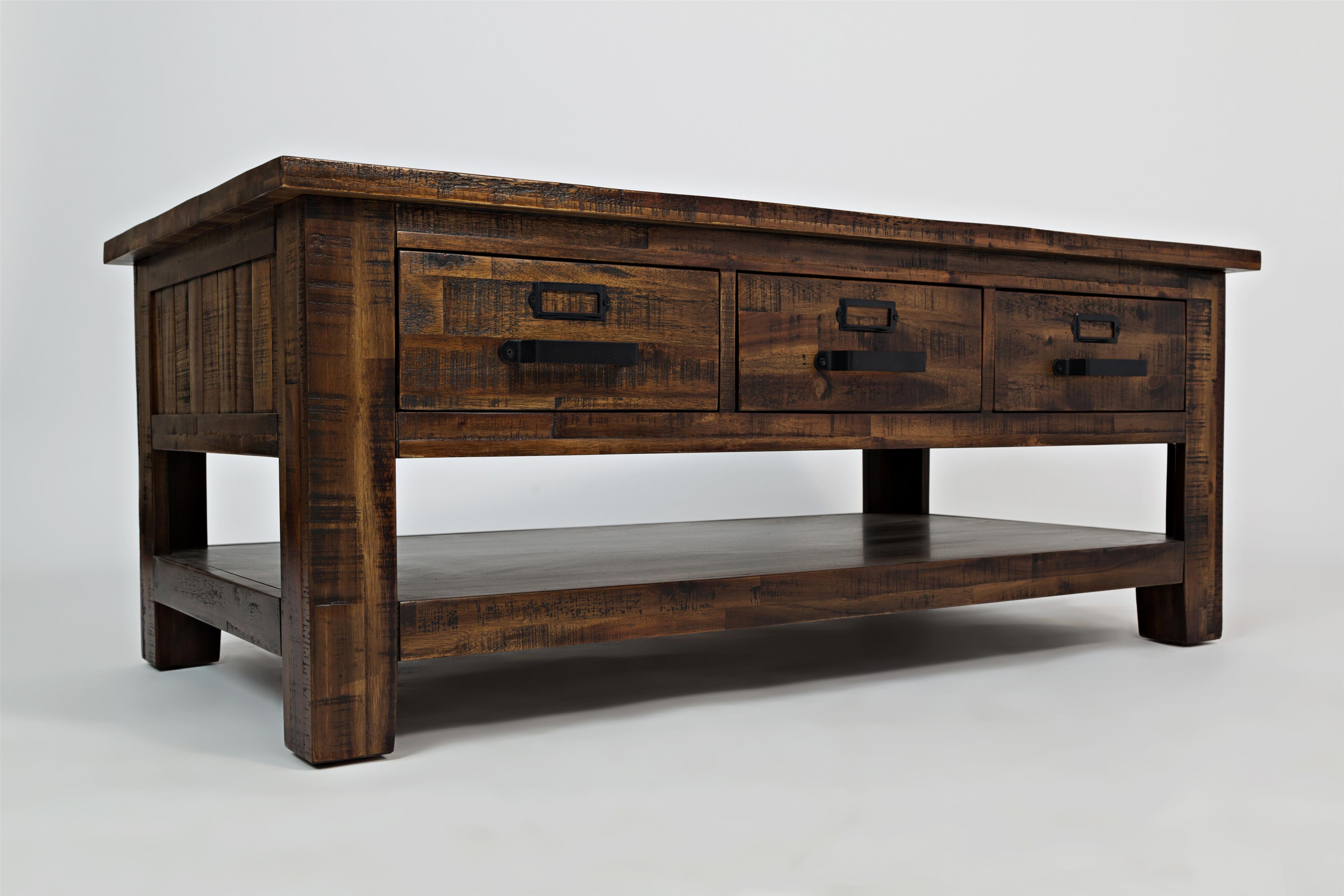 Jofran Cannon ValleyThree Drawer Cocktail Table